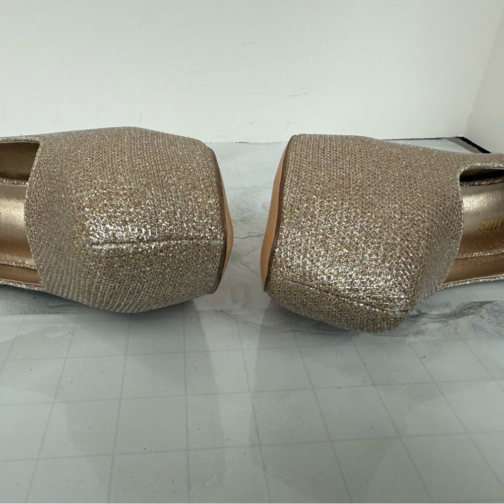 Dream Pairs Elegant Gold Metallic High Heel Platform Dress Pumps Sz 7-Swan 30 - Picture 9 of 13